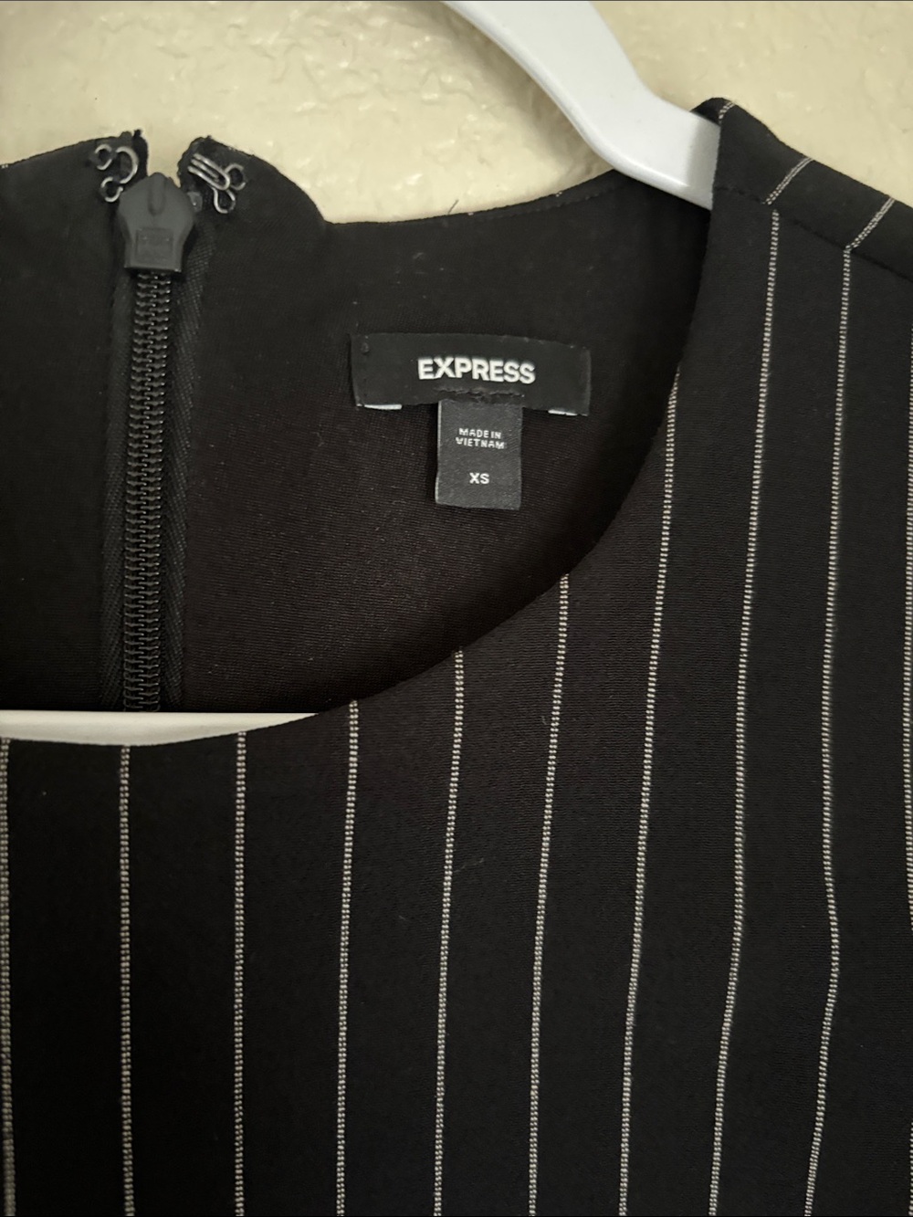 Express Black Pinstripe Midi Sheath Dress - Picture 3 of 4